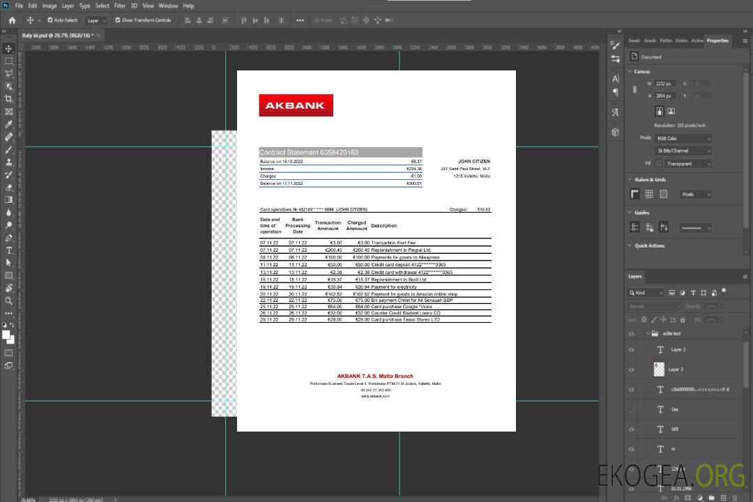 Relevé bancaire Malte Akbank xls template Relevé bancaire Malte Akbank xls template